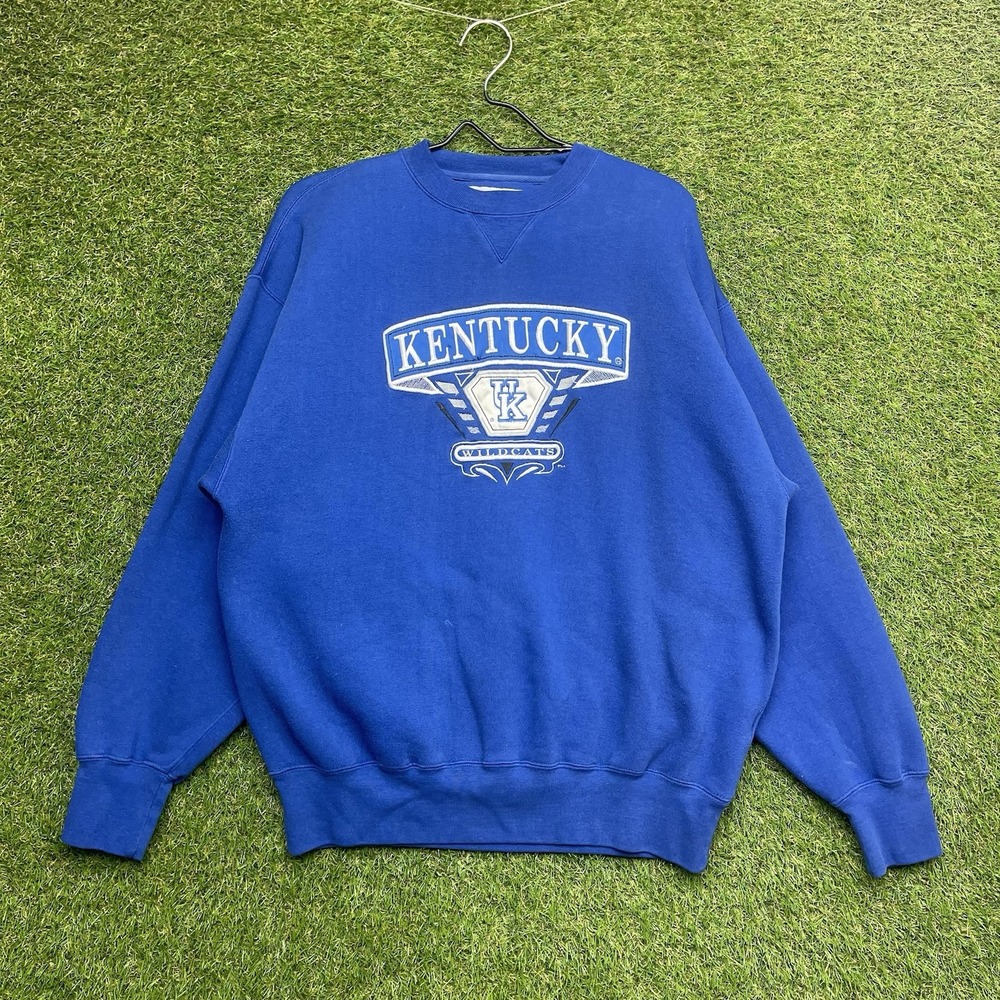 Kentucky Wildcats Sweatshirt Mens Large Spellout Crewneck Basketball 90s Midwest